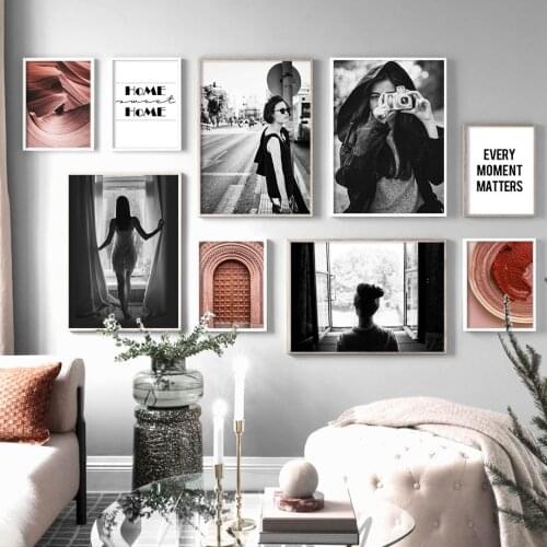 Girl In Window Door Dune Quotes Wall Art Canvas Painting Landscape Nordic Posters And Prints Wall Pictures For Living Room Decor