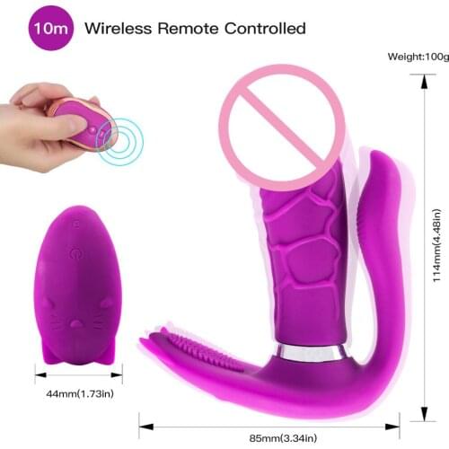 Hot Sale Heating 3 Motors Vibrator Dildo Vibrating Panties Vaginal Massage G Spot Clitoris Stimulator Female Sex Toys for Woman