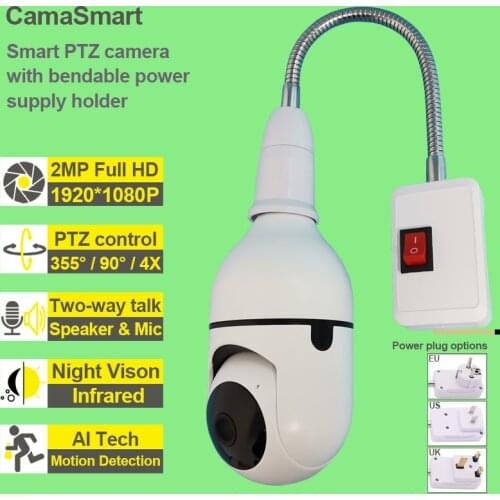 Camera Wifi 360 Lamp Fast Install Smart Home CCTV Surveillance Indoor Mini Infrared Night Vision Easy Plug Control by Ycc365plus