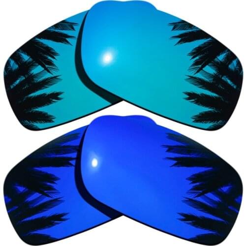 Ice Blue Mirrored+Purple Mirrored Coating) 2-Pairs Polarized Replacement Lenses for Crankshaft 100% UVA & UVB Protection