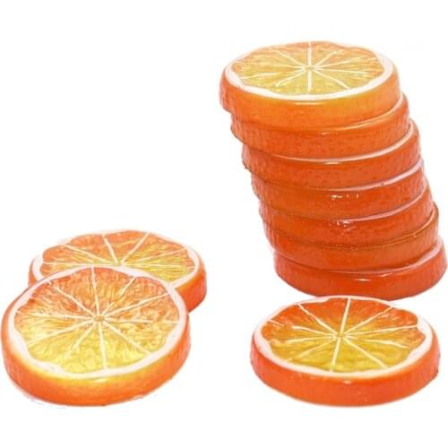 HOT SALE 10 Pcs Fake Lemon Slice Artificial Fruit Highly Simulation Lifelike Model for Home Party Decoration Orange
