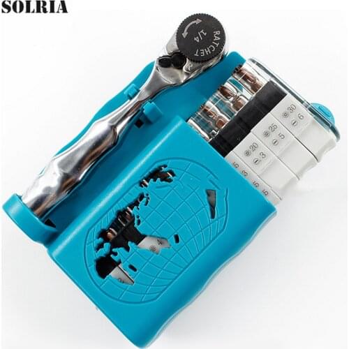 12 in 1 Mini Portable 1/4 Inch Ratchet Spanner Quick Release Socket Repair Tool Driver Allen Key Wrench Screwdriver Hand Tools