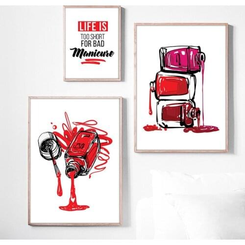 Nail Polish Wall Canvas Poster Print Makeups Art Canvas Painting Beauty Shop Salon Decorative Pictures Modern Home Decor TB126