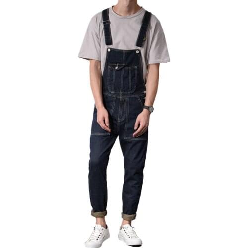 2020 Fashion New Mens Cargo Slim Fit Skinny Jeans Overall Scratch Detachable Suspenders Pants Size M-2XL Free Shipping