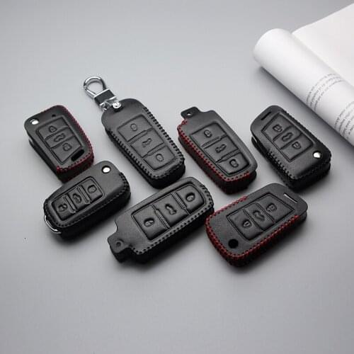 New Arrival Leather Car Key Case Cover For Seat Leon ibiza accessories Cover alhambra cordoba Key Ring Chain Shell Car Styling