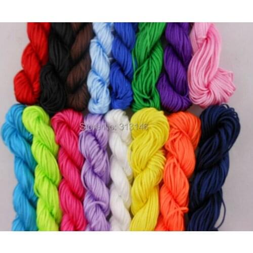 Wholesale 16 Bundles Mixed 1.0mm Diameter Beading Jewelry Making Shamballa Bracelet Nylon Cords Chinese Knot Green Rope String