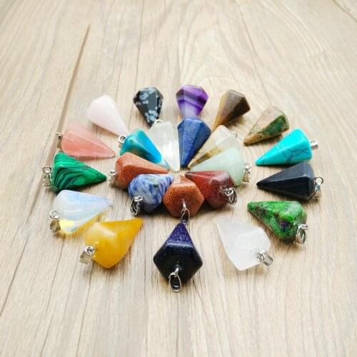 Natural Crystal Stone Bullet Pendant Necklace New Design Charm Quartz Necklaces Pendants Choker Link Chain Women Fashion Jewelry