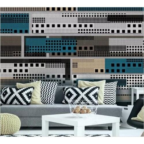 Beibehang Custom wallpaper indoor mural floor fashion Nordic modern minimalist personality geometric mural retro carpet pattern