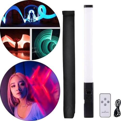 Portable RGB Photography Light Wand Video Light Bar Handheld with Remote, 1/4 Screw Holes