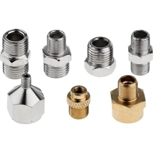 Premium 7Pcs Adapter Fittings Connector Kit Set For Compressor & Airbrush Hose