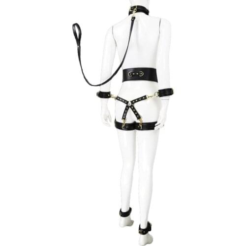 Sex Toys For Woman Men SM Bondage Set Erotic Restraint collar & 6 cuffs & waistband &connection Adults Games for Couples