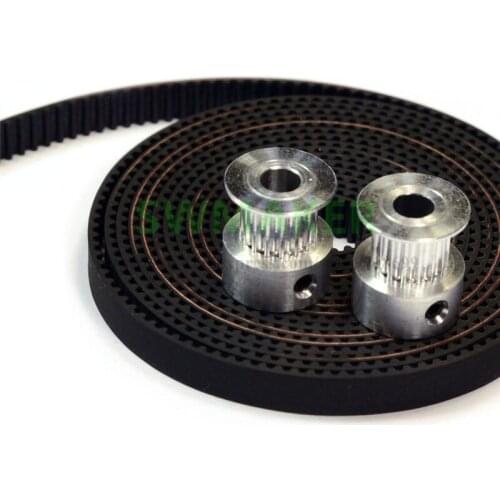SWMAKER 2pcs Aluminum GT2 16T Pulley + 2M Belt for RepRap 3D printer Prusa i3 Mendel