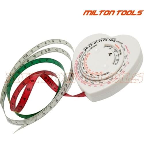 Fedex express free 0-150cm 60inch Accurate Heart shape BMI tape Body Tape Measure BMI caculator