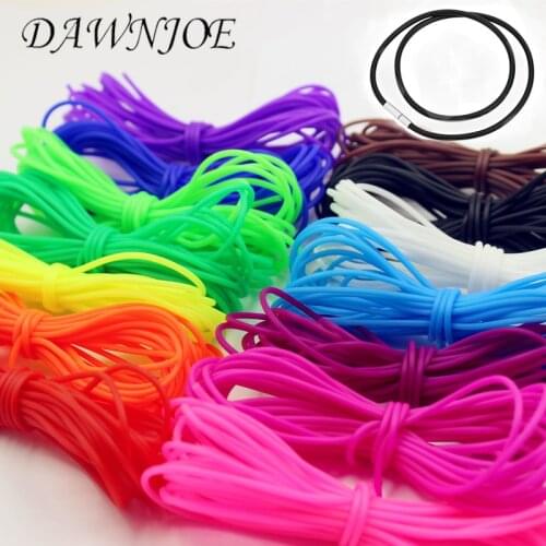 10 Meter/lot 2.0 mm Colorful Hollow Rubber Rope/Silicone rope line DIY Making Bracelet Necklace Jewelry Accessories Finding