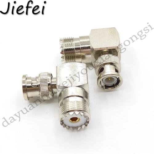 High quality Brass BNC Male To UHF Female SO239 Right Angle 90 Degree Deg RF Connector Adapter