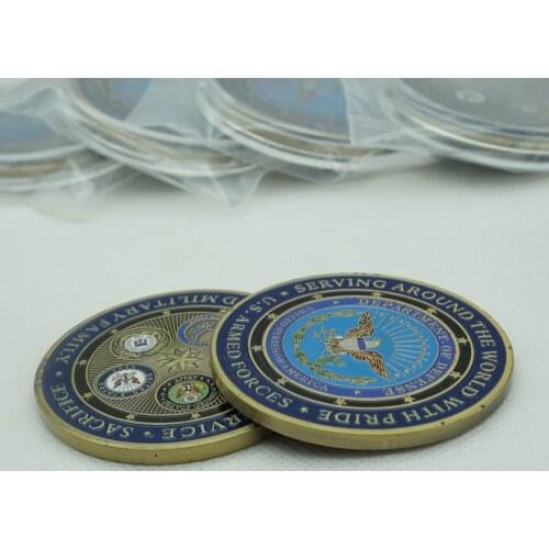 Challenge Coin US Proud Military Family Armed Force Serving Around The World With Pride Department of Defense Coins Collectible