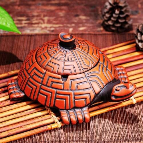 NEWYEARNEW 1piece Purple Clay Mascot Ashtray for Car Creative Luck Cigarettes Ash Tray Home Furnishing Decoration