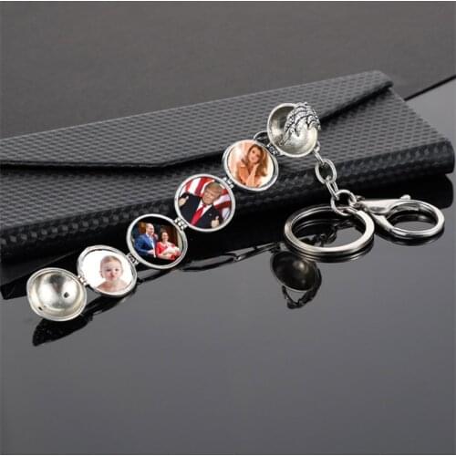 WWLB Expanding Love Magic Photo Locket Memory Locket Keychains for Women Angel Wings Flash Box Fashion Album Box Keyring Jewelry