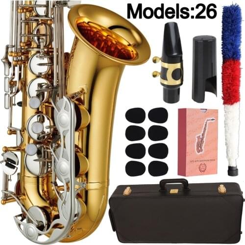 Japan Saxophone Alto 26 Professional Alto Sax Custom Series High Saxophone Gold lacquer Nickel-plated Keys Mouthpiece Reeds Neck