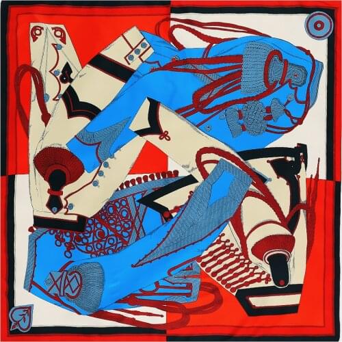 2021 Spring fashion style plain color rope ribbon ladies luxury silk scarf shawl 130*130cm square sunscreen towel wholesale