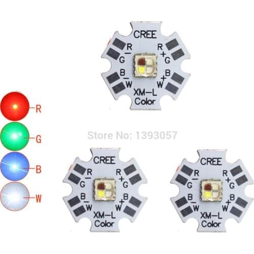 1pcs 10w Cree XLamp XM-L XML RGBW RGB White or RGB Warm White Color High Power LED Emitter 4-Chip 20mm Star PCB Board