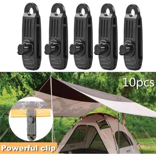 10pcs Powerful Tarpaulin Clip Tent Fixing Windproof Clamp Plastic Clip For Camping Tent Canopy Clips Clamp Accessories Outdoor
