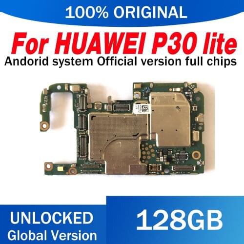 100% Unlocked Logic Board 128GB For Huawei P30 LITE Motherboard With Full Chips Good Working For HUAWEI P30 LITE Mainboard