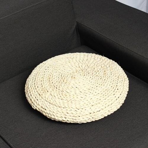 16'' Grass Weave Yoga Cushion Pads Mat Pillow Pouf Floor Chair Seat Tatami
