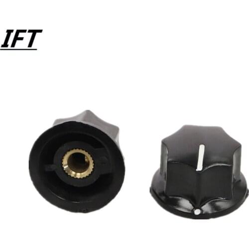 2pcs 6mm Insert Diameter Shaft Plastic Potentiometer Rotary Knob Pots Black