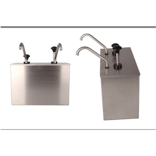 2 Bucket Sauce Dispenser Pump Squeeze Condiment Dispensing Stainless Steel Brand new RH