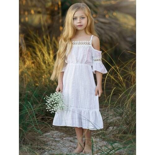 2021 New Summer Dresses Girls Clothes Party Children Clothing Kids Cotton Linen Casual Princess Dress Childrens Clothing