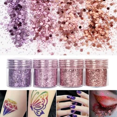4Boxes Ultra Thin Nail Glitter Sequins Powder DIY Loose Pigment Phone Decor