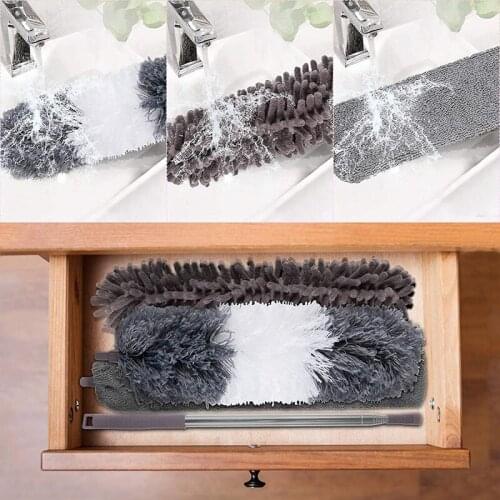 4PCS Microfiber Duster with Stainless Steel Extension Pole Bendable Dusters Lightweight for Cleaning Ceiling Fan Blinds CFE