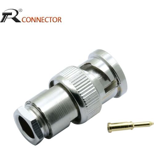 3PCS BNC male clamp CCTV accessories RG58/RG/RG59/RG6 Security Coax Coupler Video BNC Connector Adapter RF Convertor