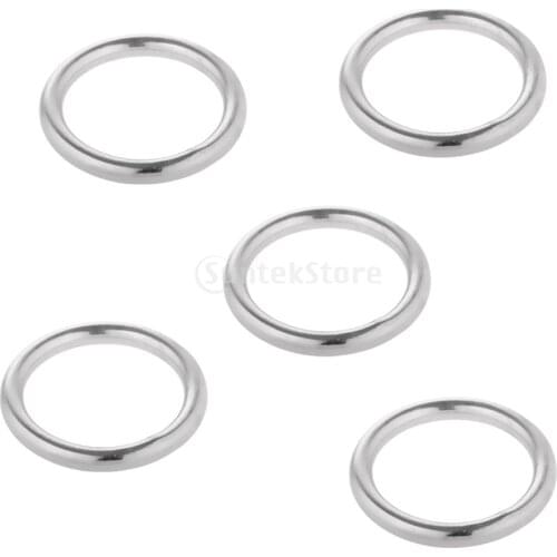 5pcs 15-35mm Smooth Welded Precision Polished 304 Stainless Steel Round O Ring Marine Boat Hardware Hammock Yoga Hanging Ring