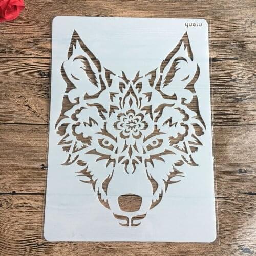 A4 29 * 21cm diy craft Wolf mold for painting stencils stamped photo album embossed paper card on wood, fabric,wall stencil