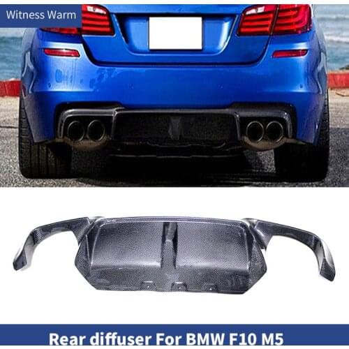 Car Rear Bumper Diffuser Lip For BMW 5 Series F10 M5 Sedan 2012 - 2017 Rear Diffuser Carbon Fiber FRP