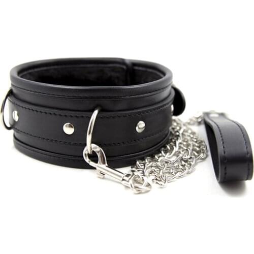BDSM Collar with Chain PU Leather Slave Collar for Women Female Collar Necklace Fetish Bondage Restraints Erotic Toys Sex Tools