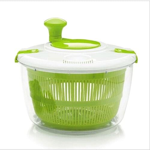 Large Manual Salad Washer Spinner Dryer Drainer Lettuce Veg Herbs Vegetable Food Drying Household Fruit Dehydrator Drainer