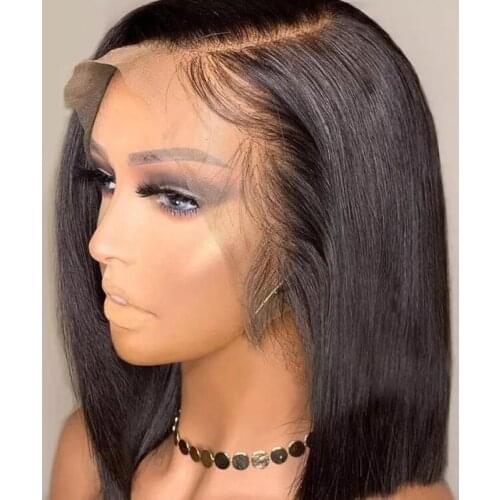 Short Bob Wigs Straight Lace Frontal Human Hair Wigs For Women With Baby Hair 13x6 Lace Wig Glueless Lace Wig Remy 180 Density