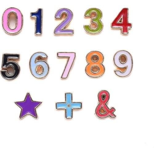 Beaded 13 Alloy Dripping Oil Number Symbol Beads Bracelet Necklace Symbol DIY Ornament Accessories charm bracelet beads