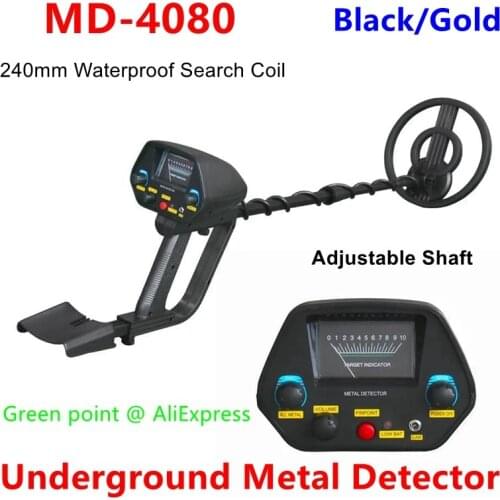 Black / Gold MD - 4080 Portable Underground Metal Detector Pointer Gold Detector Treasure Hunter Detector Waterproof Search Coil