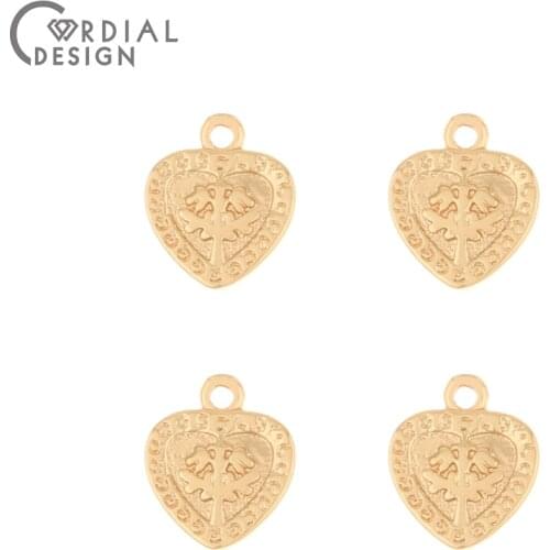 Cordial Design 100Pcs 10*12MM Earrings Accessories/Charms/Heart Shape/Copper/Hand Made/Connectors/Jewelry Findings & Components