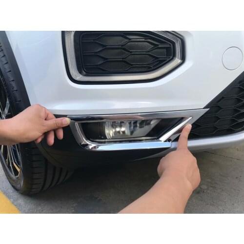 For Volkswagen T-ROC 2018-2020 ABS Chrome Accessories Front Fog Light Lamp Cover Trim 2pcs