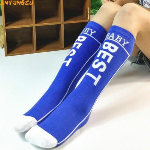 New Student Socks Alphabet Children Medium Tube Cotton Girls Tide Baby Socks 2020 Autumn Blue Black Red Suitable For 3-8Years