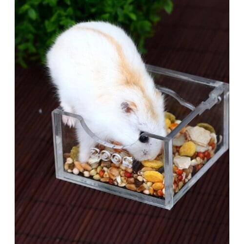 Hamster Rabbit Food Dispenser Feeder Plastic Clear Automatic Pet Feeder For Hamster Guinea Pigs Food Bowl Container