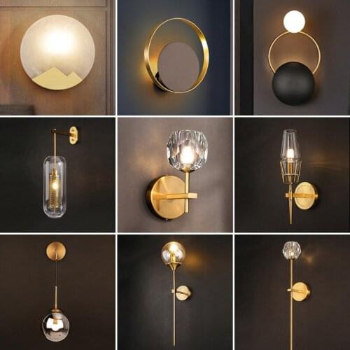 Crystal lampes suspendues lamparas de techo colgante moderna bedroom light wood bedroom corridor bedside wall lamp