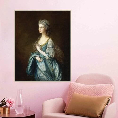 Citon Thomas Gainsborough《Portrait of Lady Rodney nee Anne Harley》Canvas Art Oil Painting Art Picture Wall decor Home Decoration