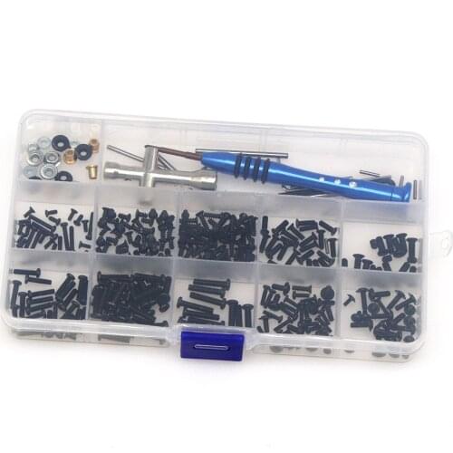 316 in 1 Tool RC Car Flat Head Screws & Round Head Screws Nuts RC Flat Washer RC Hexagon Wrench for Wltoys 1/14 144001 RC Car