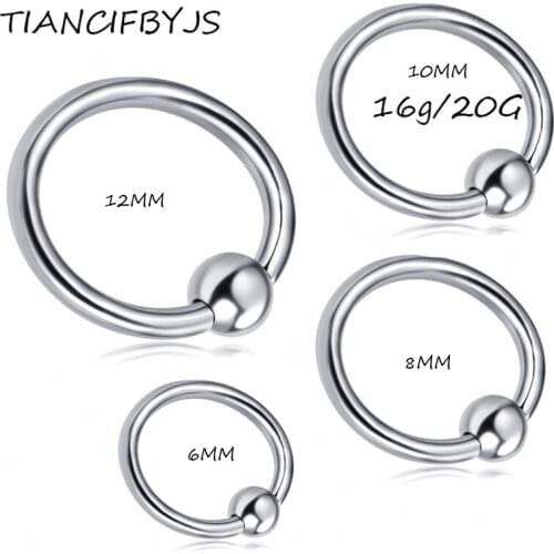 TIANCIFBYJS Captive Nose ring 100pcs/lot Mix 5 Size Stainless Steel Nose Ring Body Jewelry Eyebrow Tragus Ear Hoop Piercing